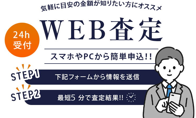 気軽に目安の金額が知りたい方にオススメ WEB査定